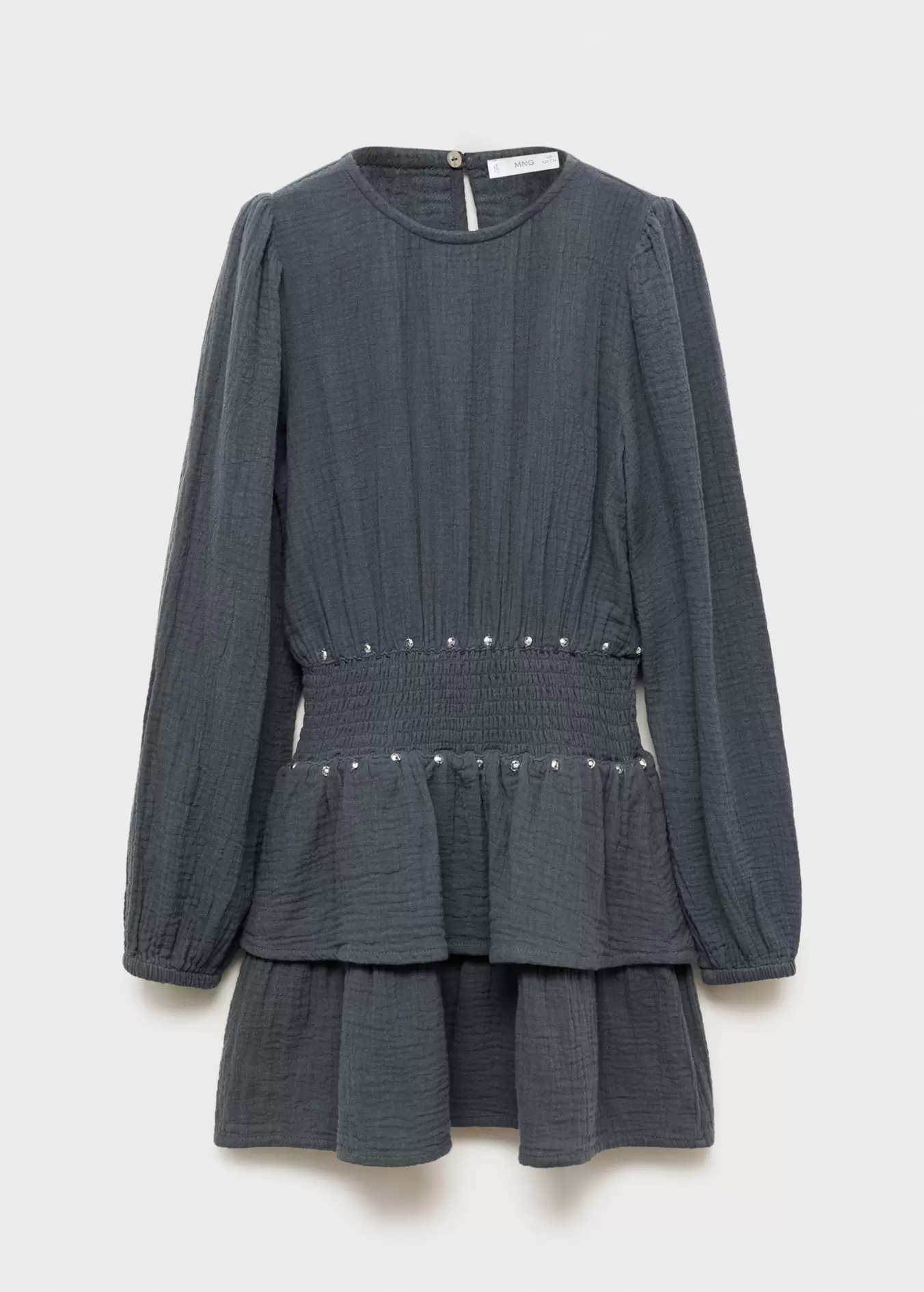 Vestido adorno volantes lentejuelas