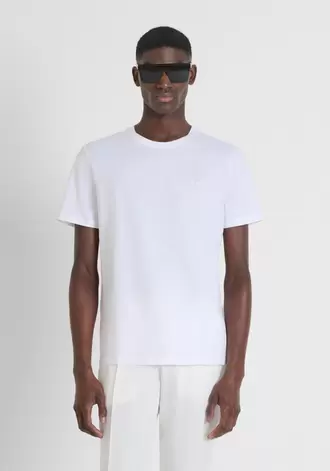 CAMISETA REGULAR FIT EN TEJIDO DE ALGODÓN CON LOGOTIPO BORDADO
