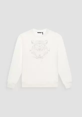 SUDADERA REGULAR FIT DE MEZCLA DE ALGODÓN CON ESTAMPADO DE TIGRE
