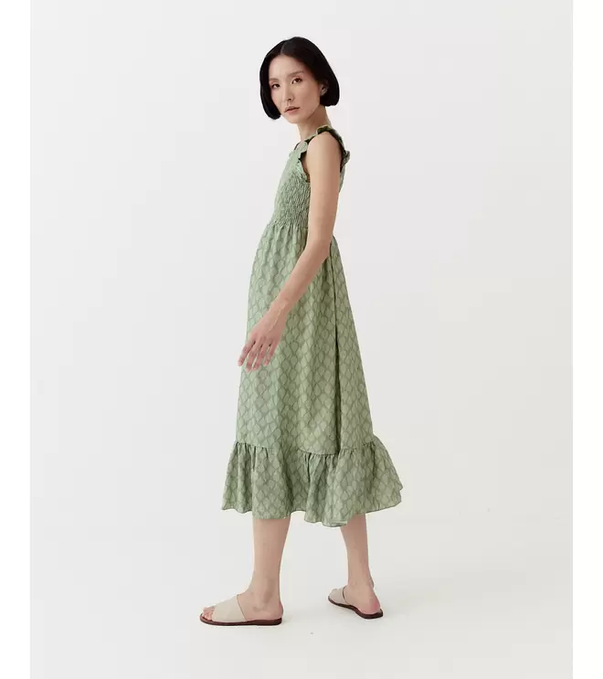 VESTIDO MIDI VOLANTES ESTAMPADO