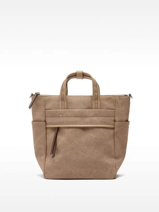 Canvas backpack with shoulder strap