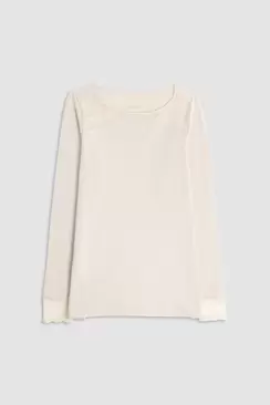 Jersey cuello redondo manga larga crema