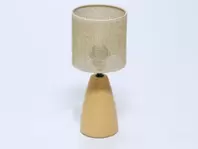 LAMPARA SOBREMESA EFECTO MADERA OVAL ALTA 14X14X33