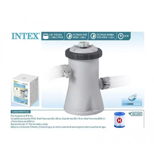 Depuradora con Filtro 1250L/H Intex