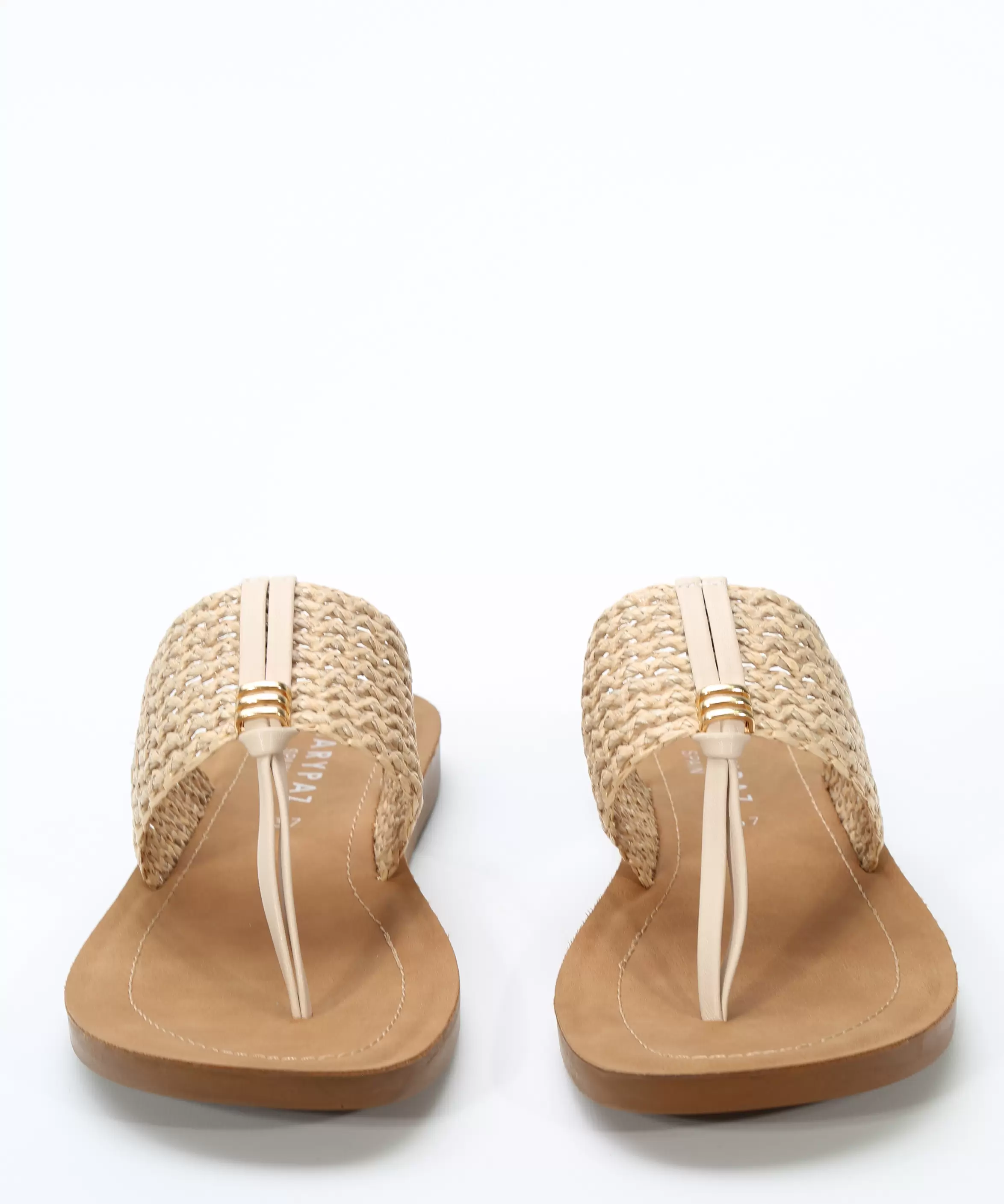 Sandalias planas rejilla rafia