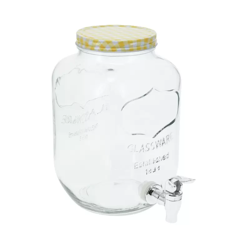 Dispensador de bebidas 4L con tapa cristal transparente