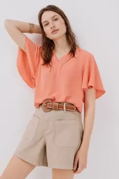 Lace blouse with ruffles