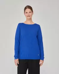 JERSEY CUELLO BARCO CON APLICACIONES STRASS AZUL
