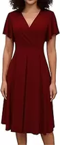 Casual Dress for Women Elegant Summer Ruffle Cap Sleeve V Neck Swing A Line Cocktail Party Long Dresses