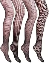 Women Patterned Fishnet Tights Black Fishnets Net Stockings Pantyhose