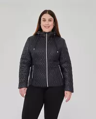 PARKA CAPUCHA DESMONTABLE Y DETALLE PUNTO EN LATERALES NEGRO