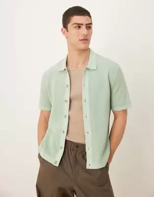 Camisa verde menta de punto de croché de Abercrombie & Fitch