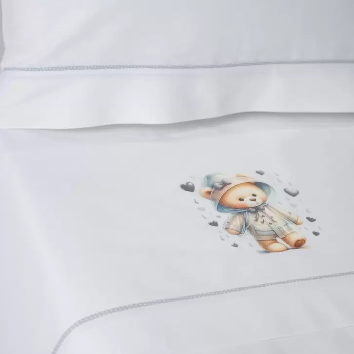 Juego de sábanas cuna 449 blanco/gris