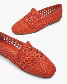MOCASIN PIEL TRENZADA NARANJA