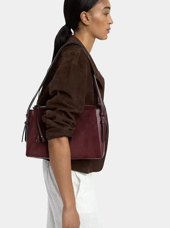 Shoulder bag with leather-effect