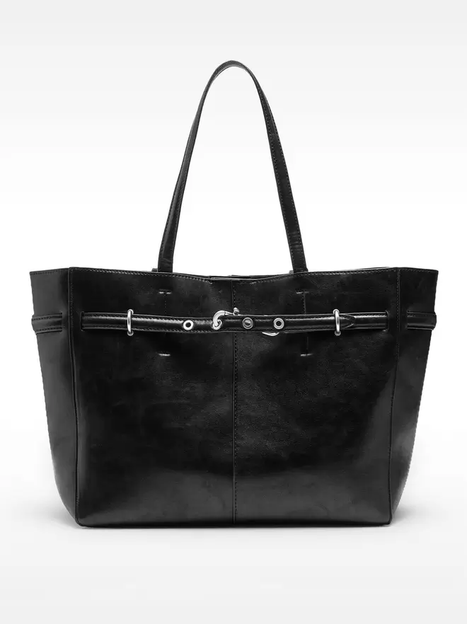 Crackle-effect shopper bag