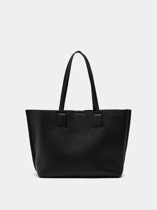 Leather-effect shopper bag
