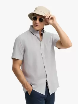 CAMISA LINO M. CORTA VERDE