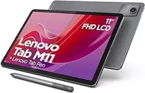Lenovo Tab M11 Tablet, 11-Inch Touchscreen, MediaTek G88, 4GB RAM, 128GB eMMC 5.1, Android 13, Grey, Includes Pen