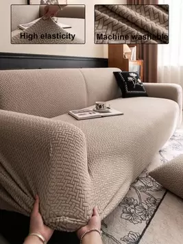 1 pieza Funda elástica para sofá para todo el año, funda antideslizante de cobertura completa para cojín de asiento de sofá, manta para sofá lavable a máquina y resistente al polvo, apta para masco...