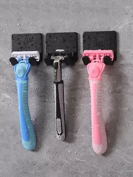 Soporte para afeitadora sin taladro, montado en la pared con ganchos para almacenar el cable de alimentación y el enchufe, ropa, bolsas - 1 pieza/2 piezas Decoración del hogar y el baño, decoración...