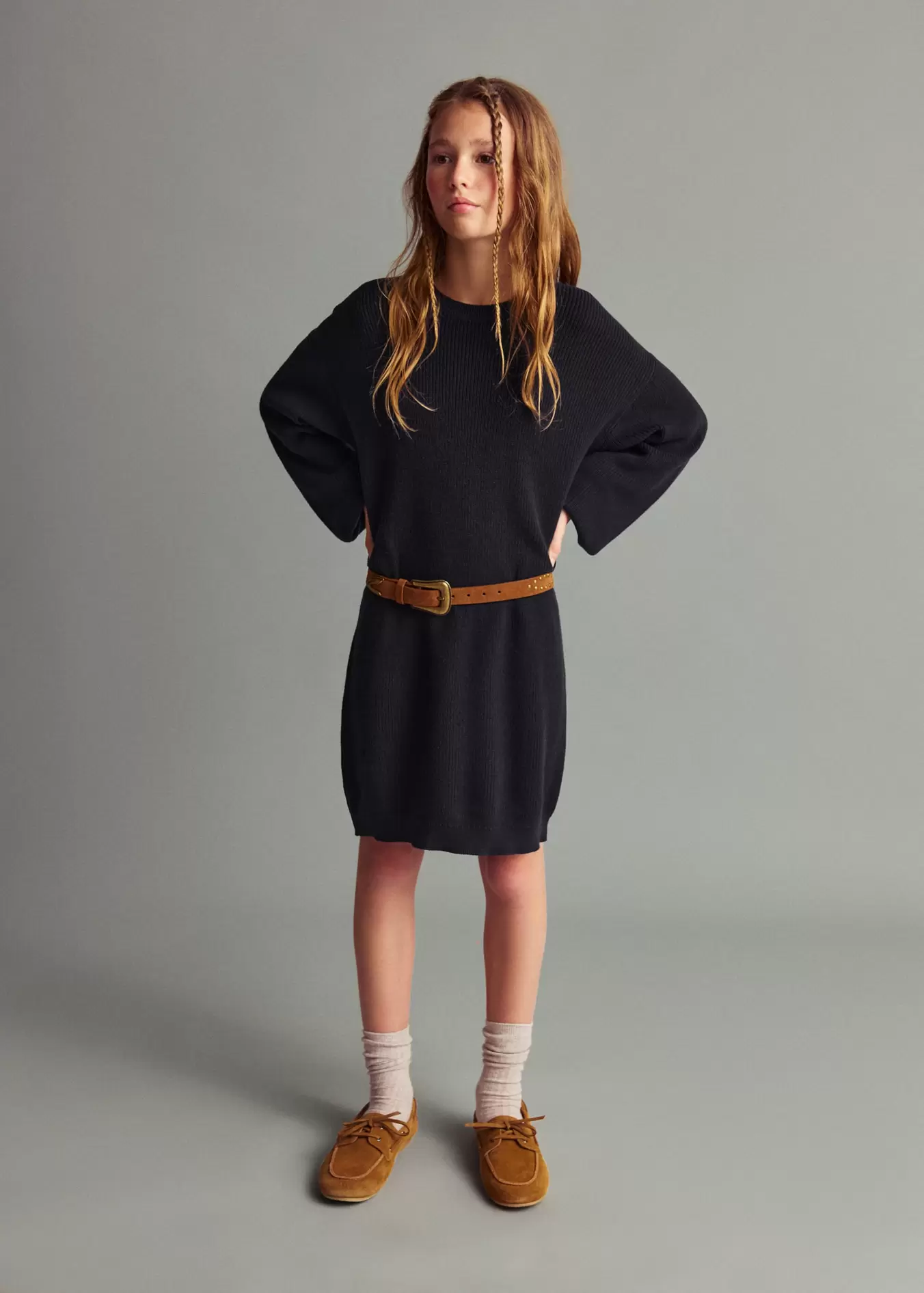 Vestido midi punto