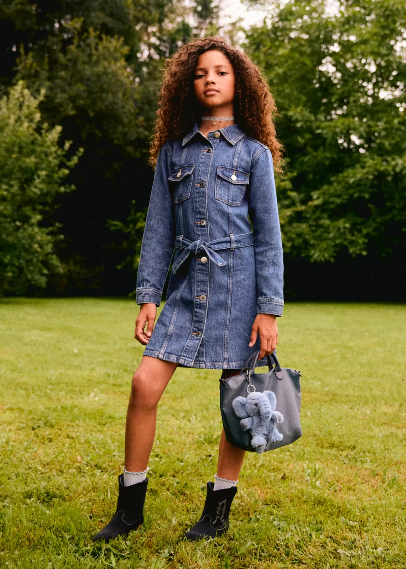 Vestido denim corto
