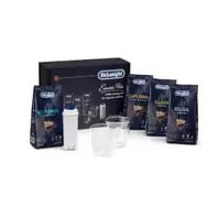 Pack Essential de granos de café De'Longhi 4 x 250 g, DLSC317, dos vasos Cappuccino, y filtro de agua
