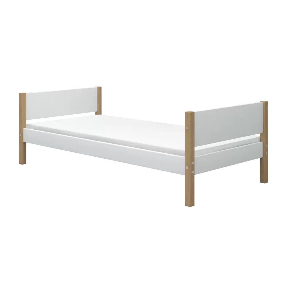 Single Bed, 90x200 cm, White/Oak