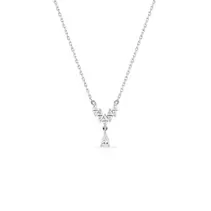 Collar geométrico de plata y circonitas