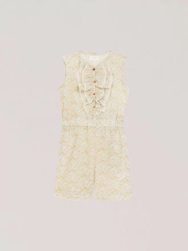 MONO CORTO CHORRERAS ESTAMPADO FLORES BLANCO ROTO