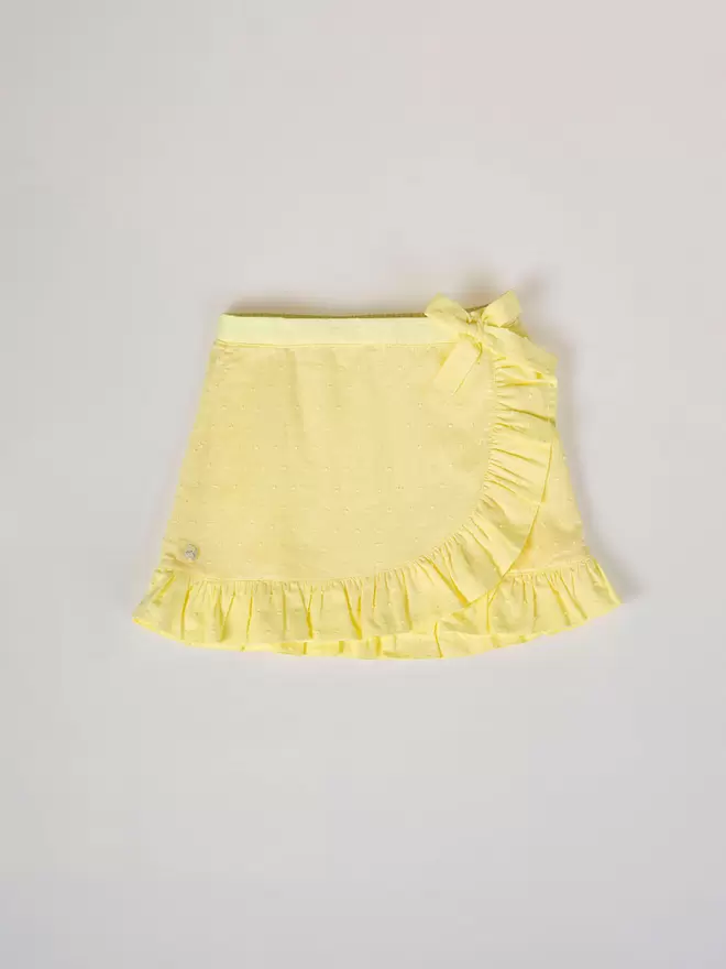 FALDA PLUMETI VOLANTES AMARILLO