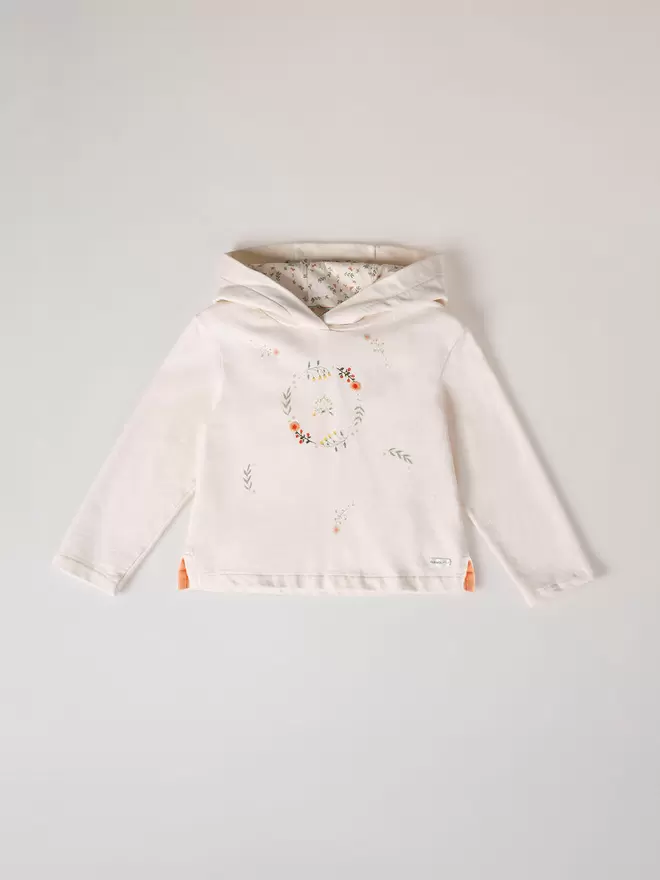 SUDADERA DE FELPA NANOS FLORES NATA