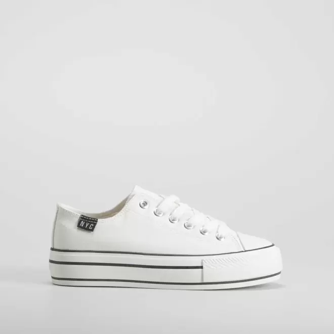 Zapatilla lona plataforma blanca NYC