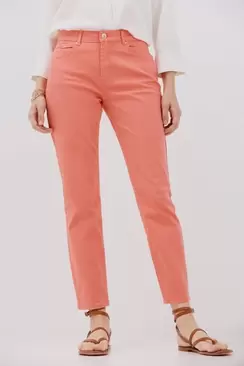 Colored cropped skinny trousers