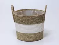 CESTA LIVING NATURAL/BLANCO Ø36X30CM