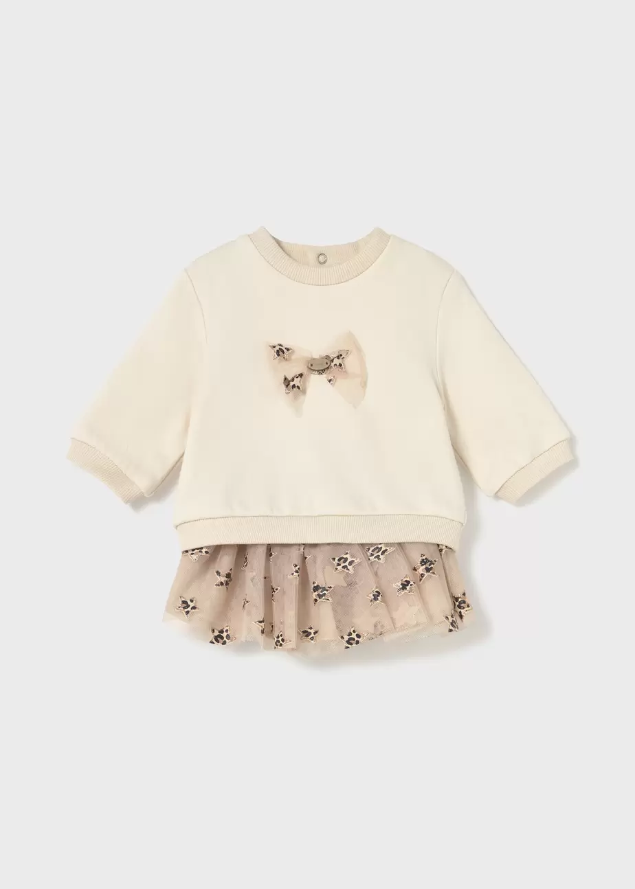Conjunto falda tul y sudadera recién nacida