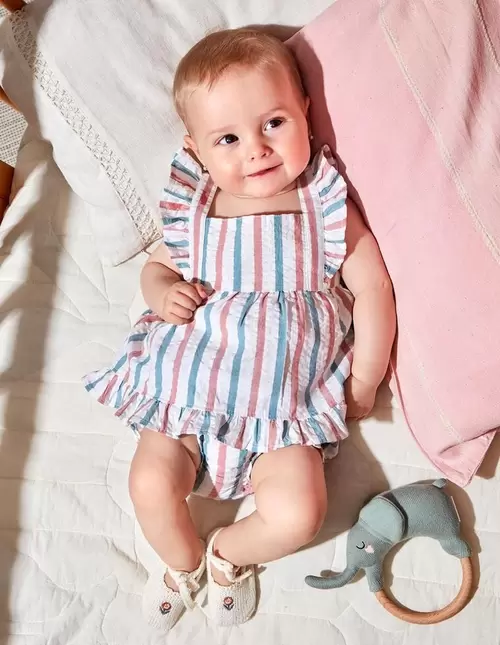 Vestido a rayas blanco
