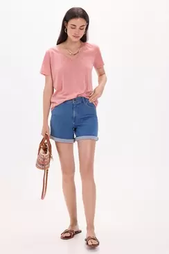Bermuda denim cinco bolsillos