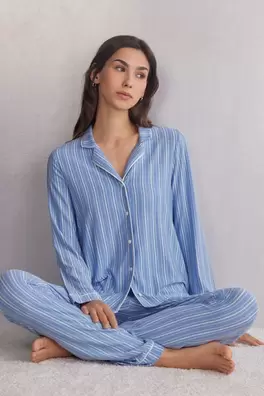 Camiseta Modal Abertura Delantera Oxford Stripes