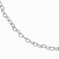 Silver-tone Heart Link Short Chain Necklace