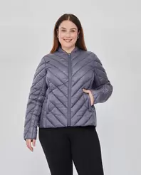 PARKA CORTA MANGA LARGA CON CAPUCHA OCULTA AZUL