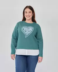 SUDADERA CUELLO REDONDO MANGA LARGAVERDE