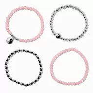 Pink Yin Yang Stretch Bracelets - 4 Pack