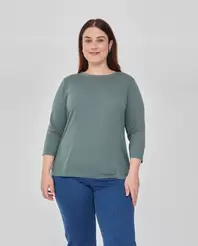 CAMISETA MELANGE MANGA TRES CUARTOSVERDE