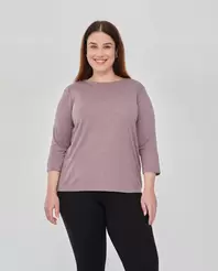 CAMISETA MELANGE MANGA TRES CUARTOSVIOLETA
