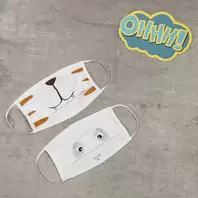 Lote de 2 mascarillas de tela para niño con estampado de animales de la jungla