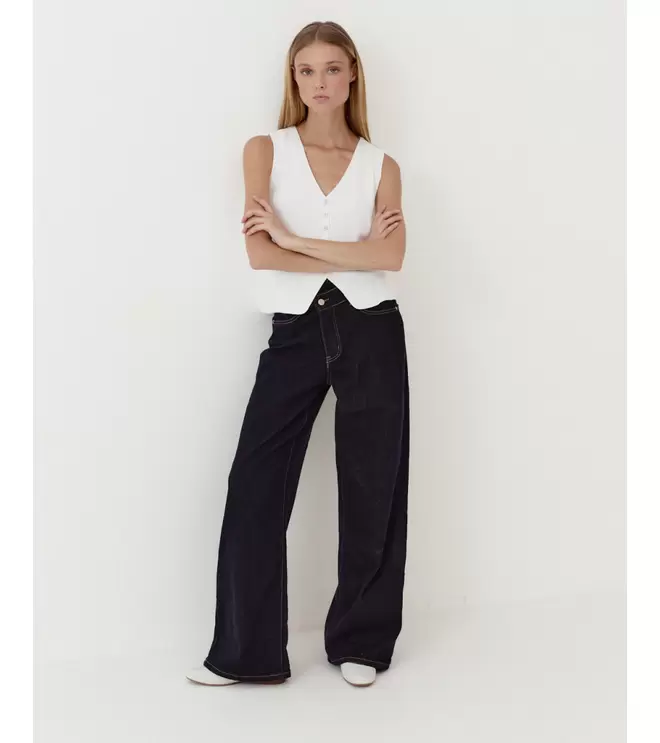 JEANS WIDE LEG CINTURA CRUZADA