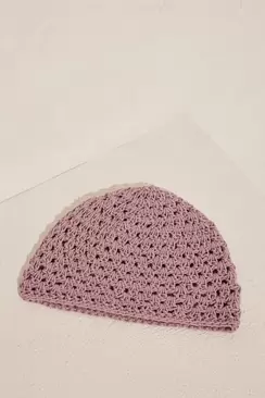 Gorro malla rosa brillo