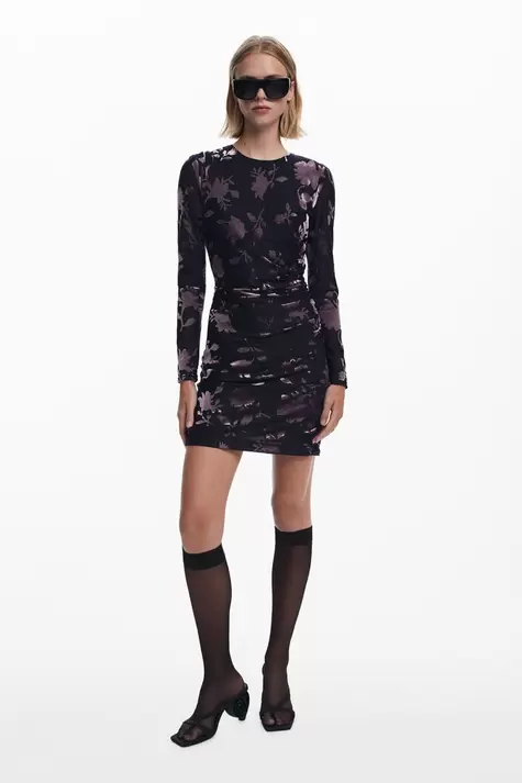 Vestido mini frunces